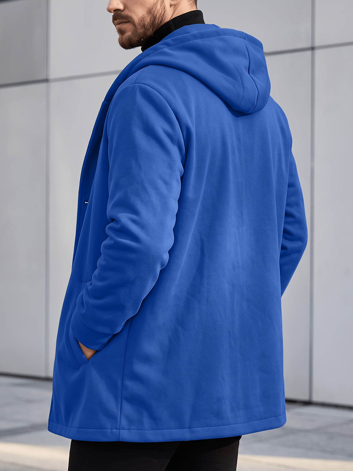 Manteau long pour homme, à capuche, kaki