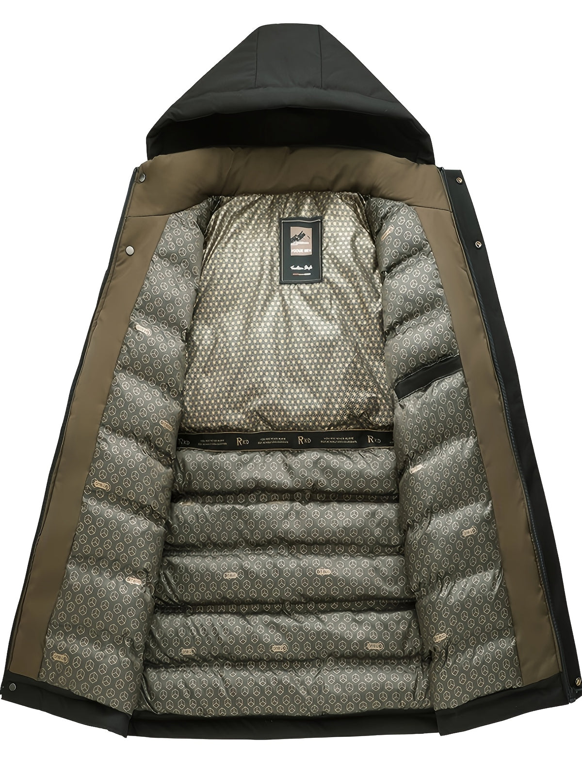 Veste matelassée pour homme, coupe-vent, à capuche, vert