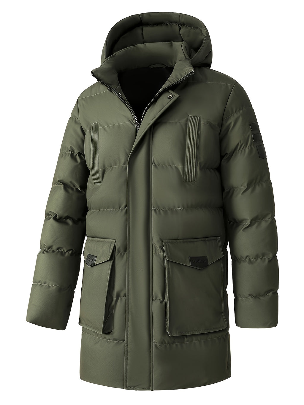 Veste long pour homme, grandes tailles, à capuche