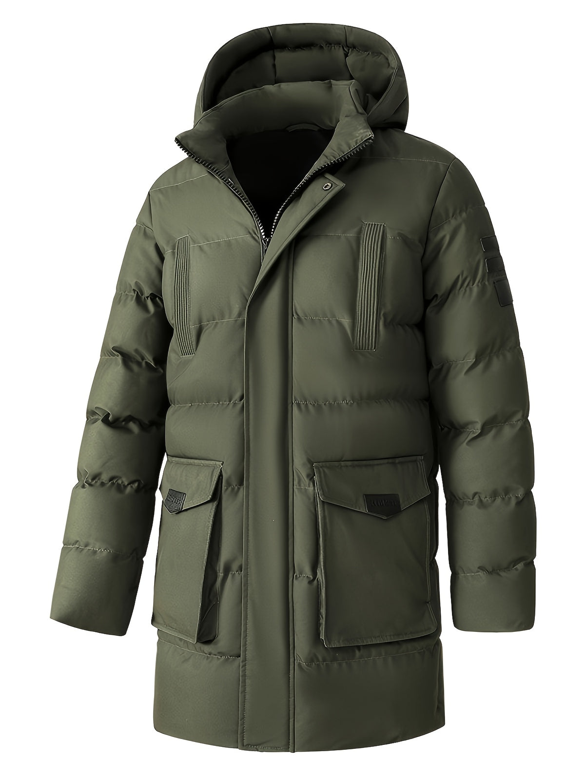 Veste long pour homme, grandes tailles, à capuche