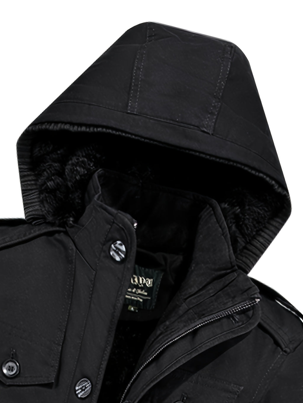 Parka matelassée pour homme, capuche amovible, à col montant