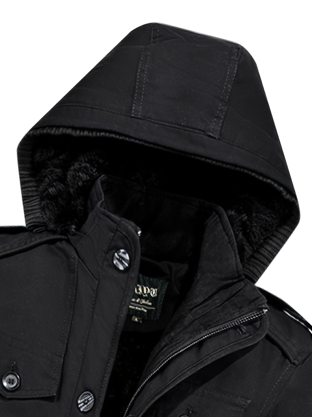 Parka matelassée pour homme, capuche amovible, à col montant