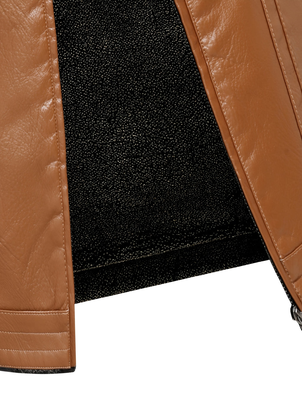 Veste en cuir PU, polaire, à revers, détail du vêtement