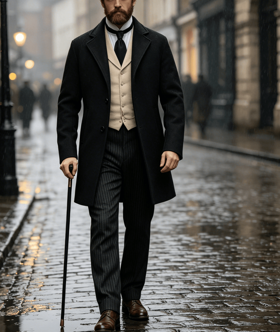 Manteau, tweed, à revers, kaki, photo 2