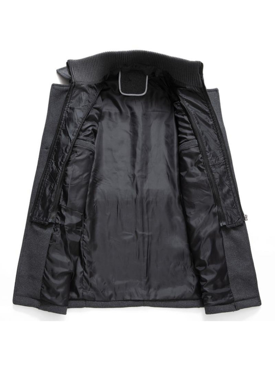 Manteau en laine mi-long, 30 % laine, double col, photo 22
