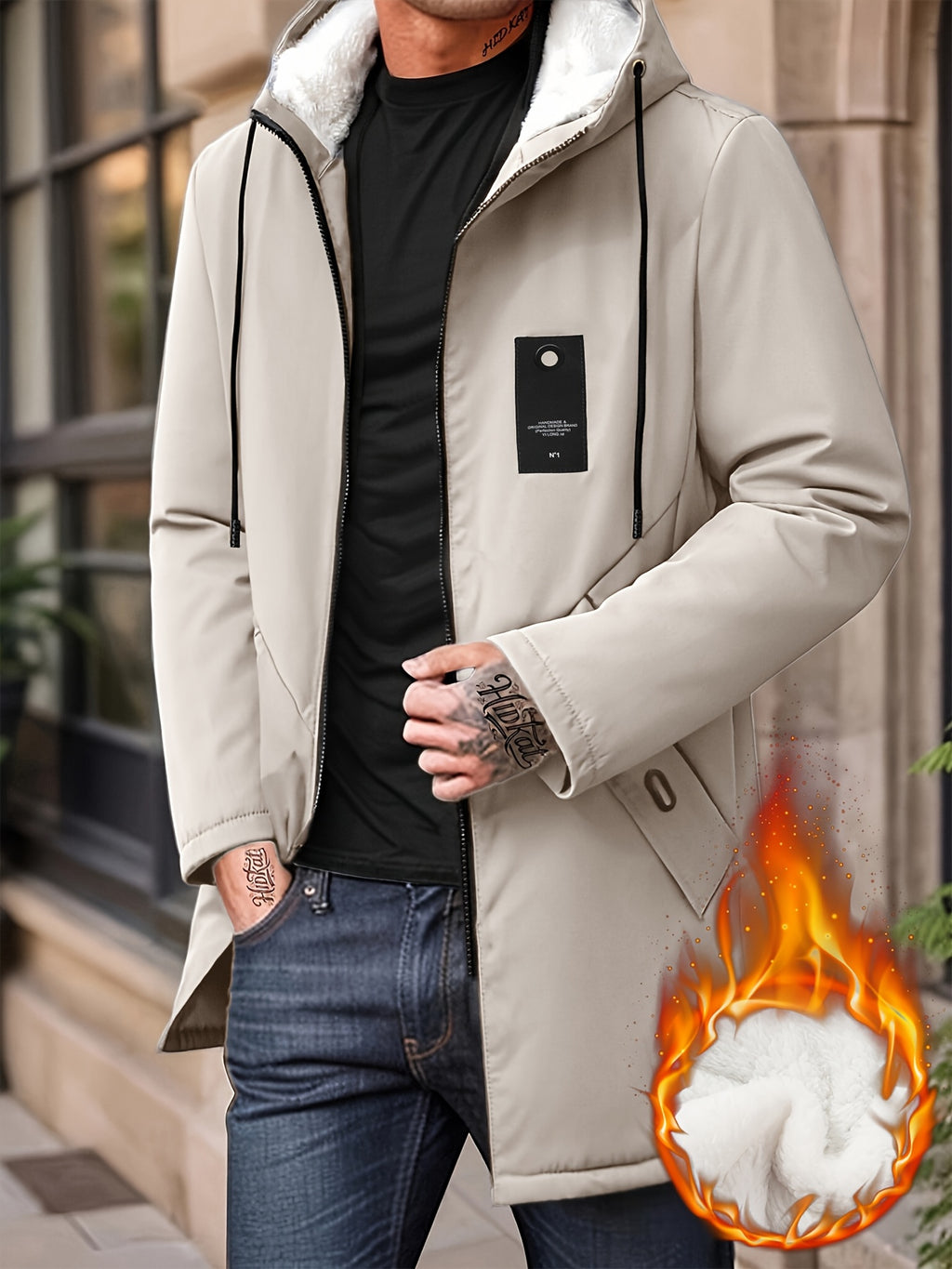 Manteau matelassé pour homme, à capuche, modele 3