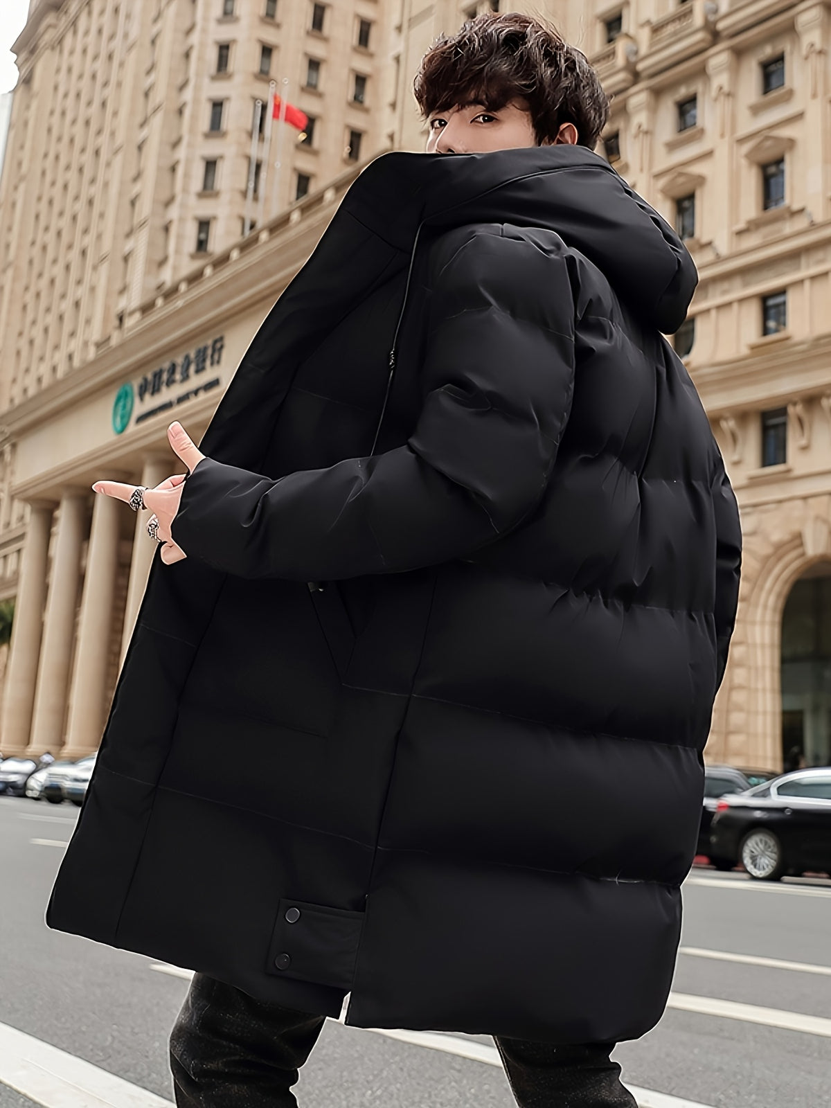 Manteau pour homme, à capuche, modele 8