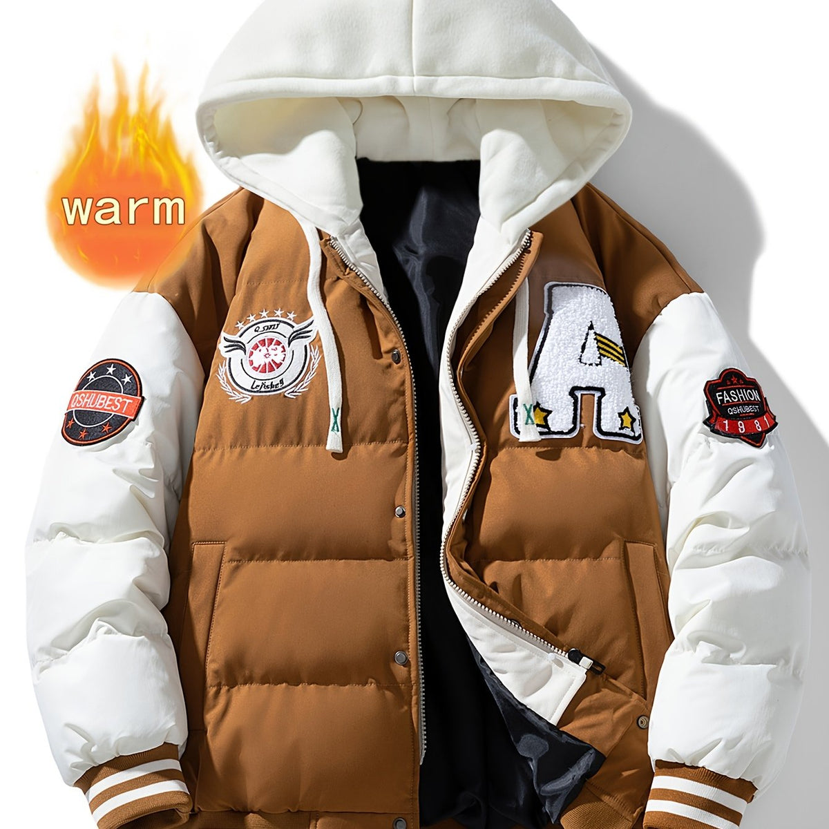 Veste long, à capuche, rouiller, coloris rouiller Image
