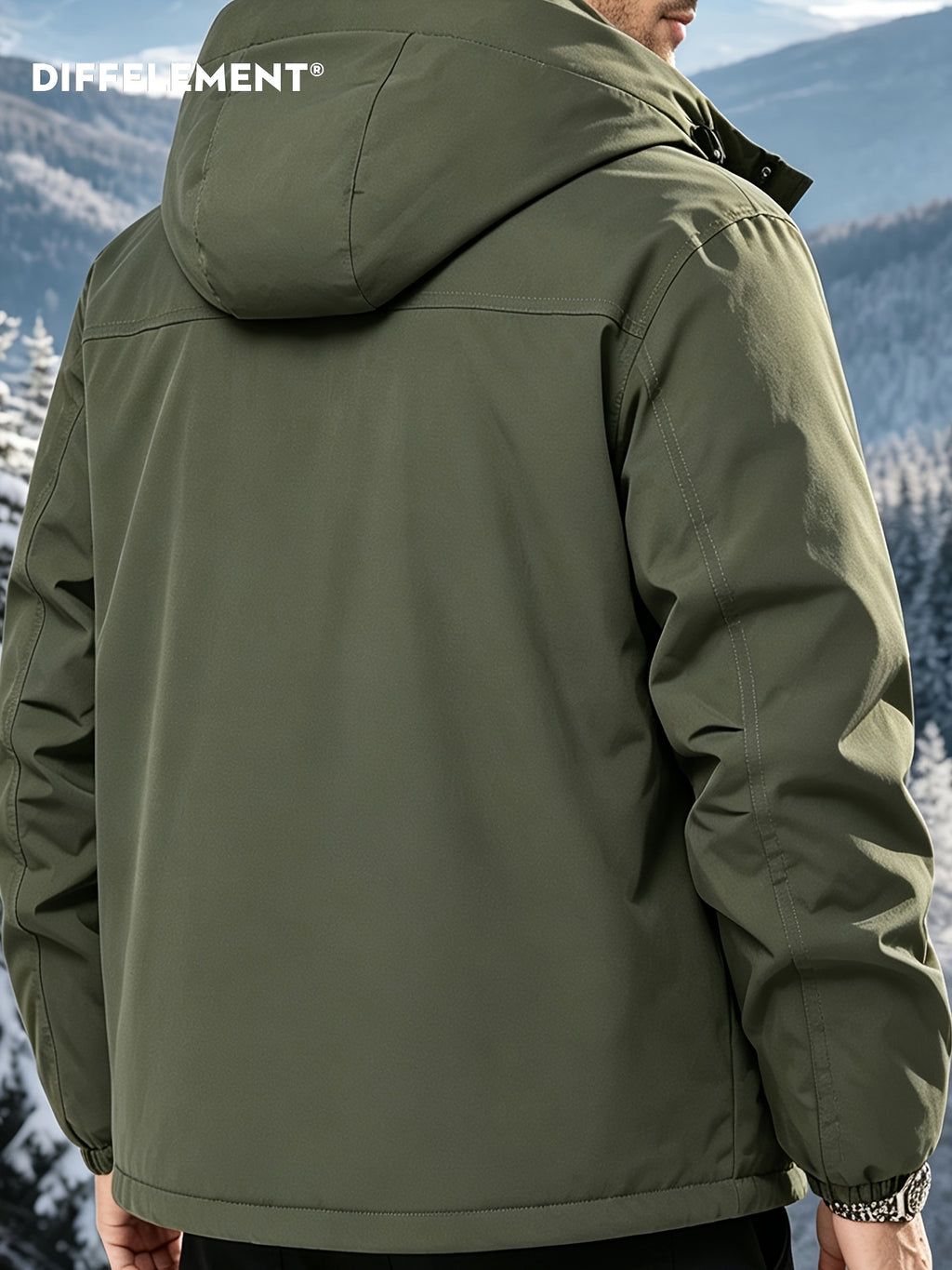 Manteau matelassé pour homme, coupe-vent, à capuche, noir