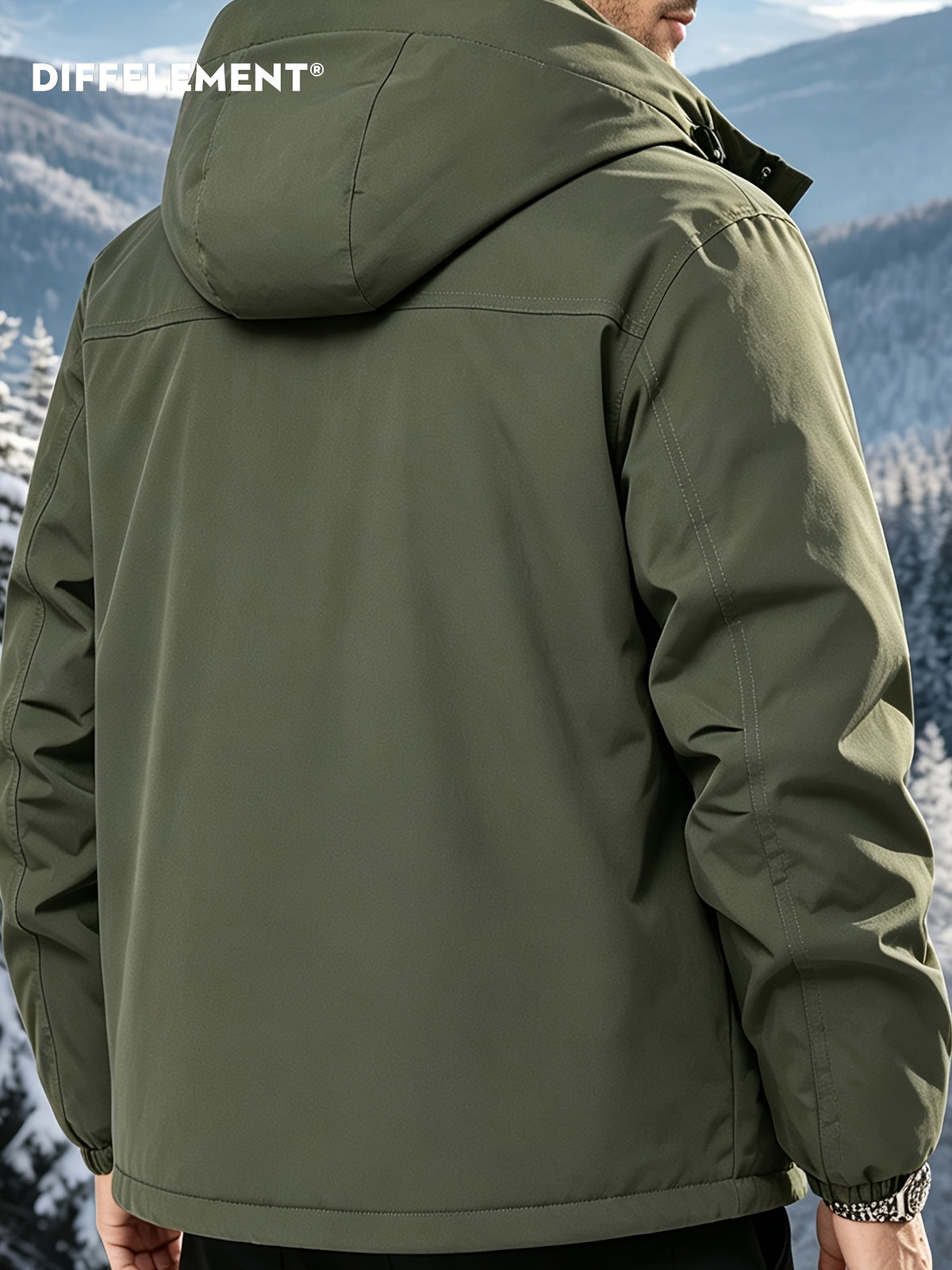 Manteau matelassé pour homme, coupe-vent, à capuche, noir