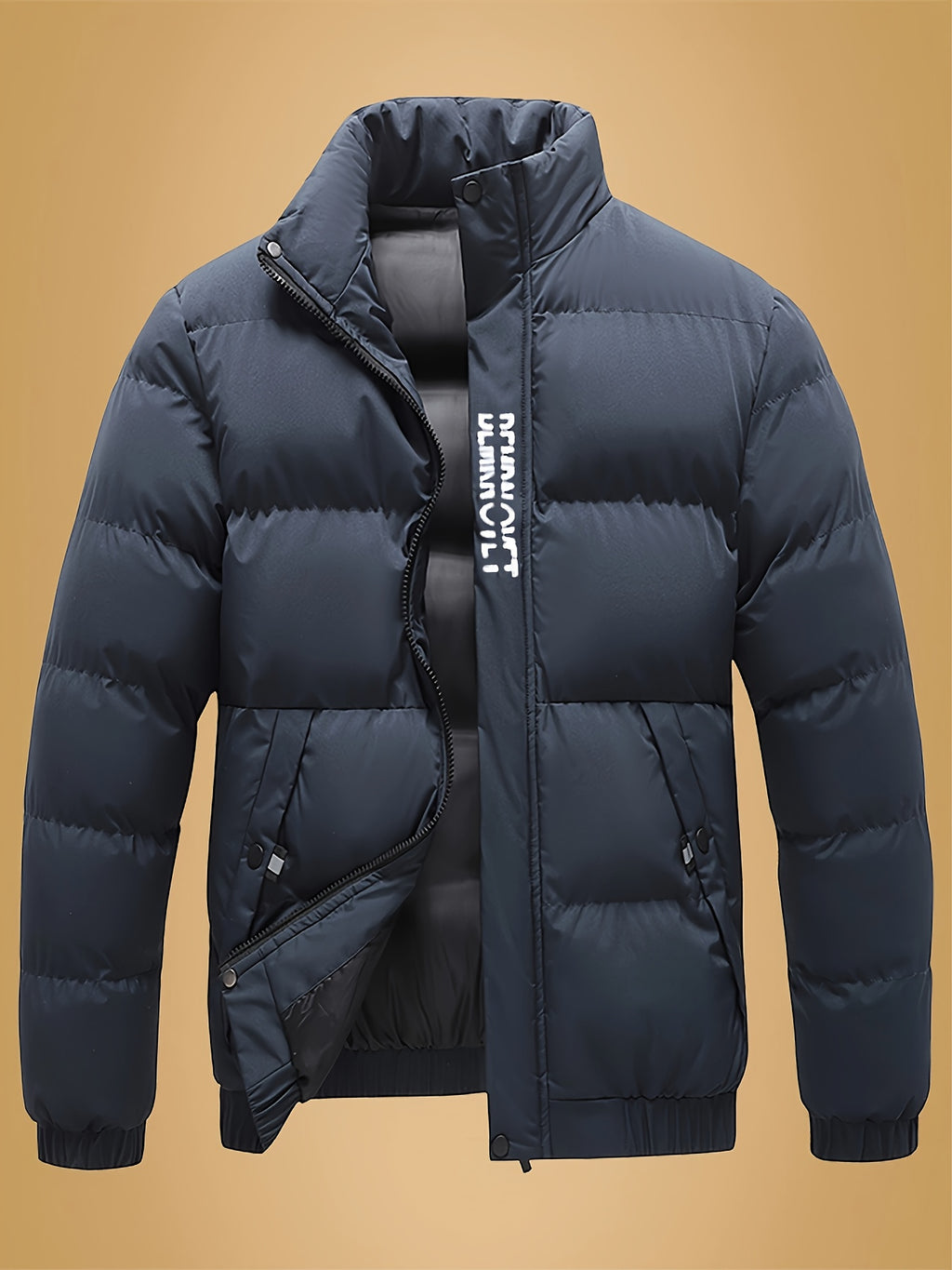 Veste pour homme, à col montant, gris clair