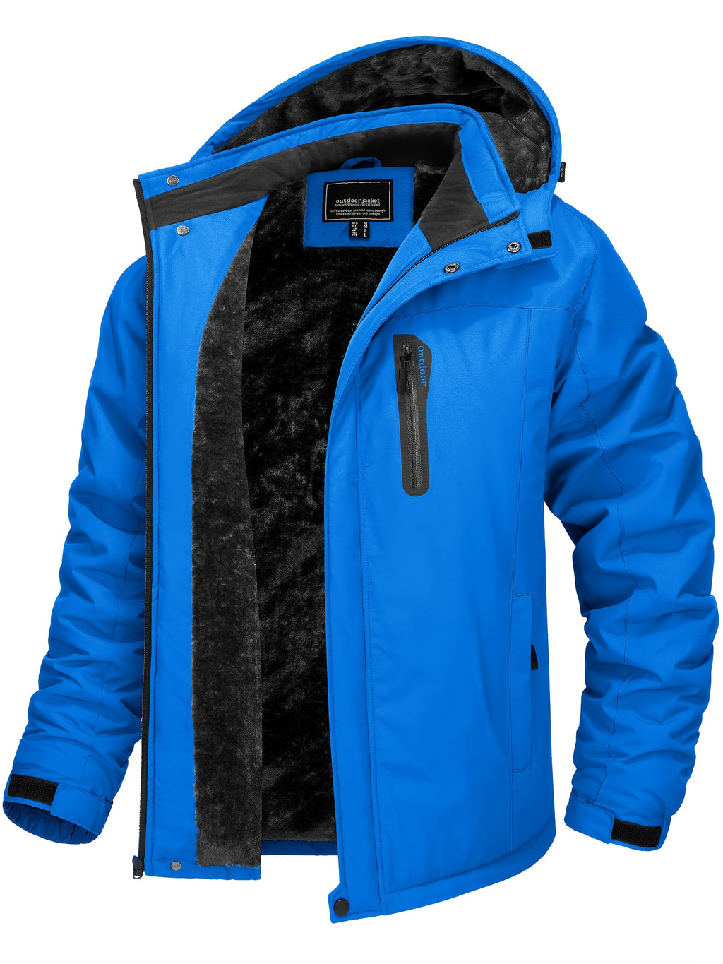 Veste pour homme, capuche amovible, vert militaire