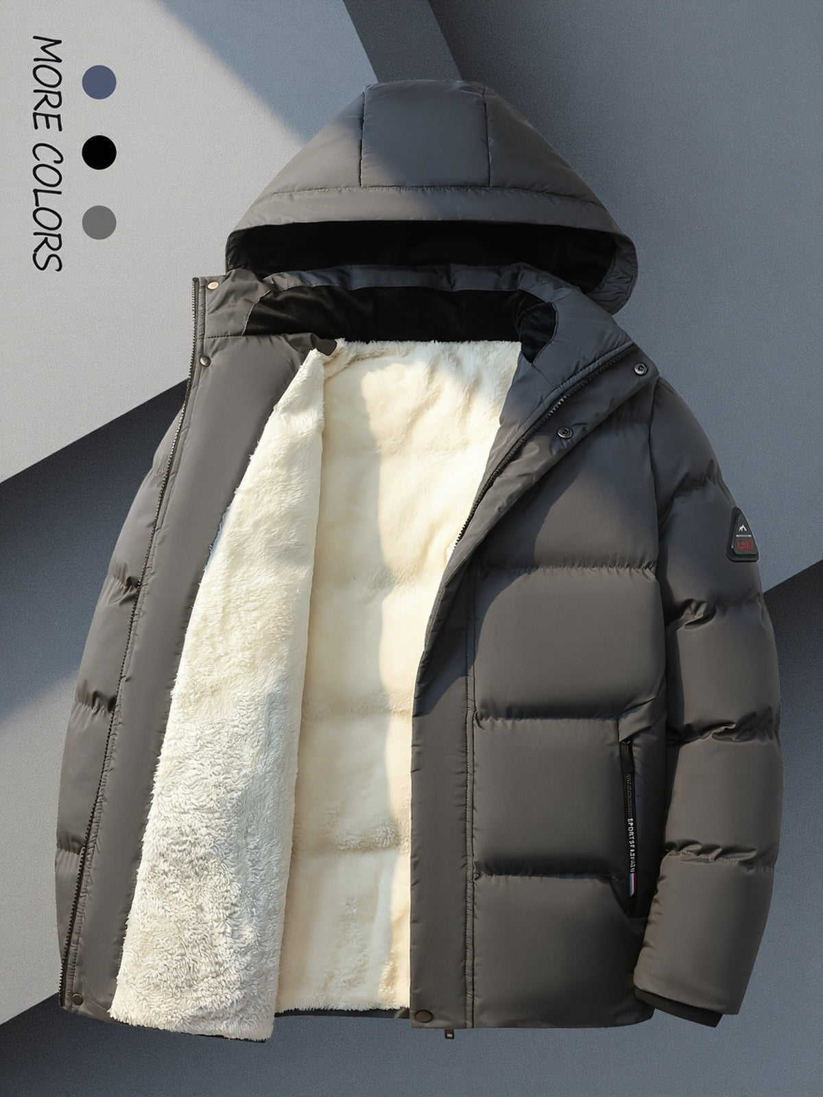 Manteau pour homme, velours, à capuche