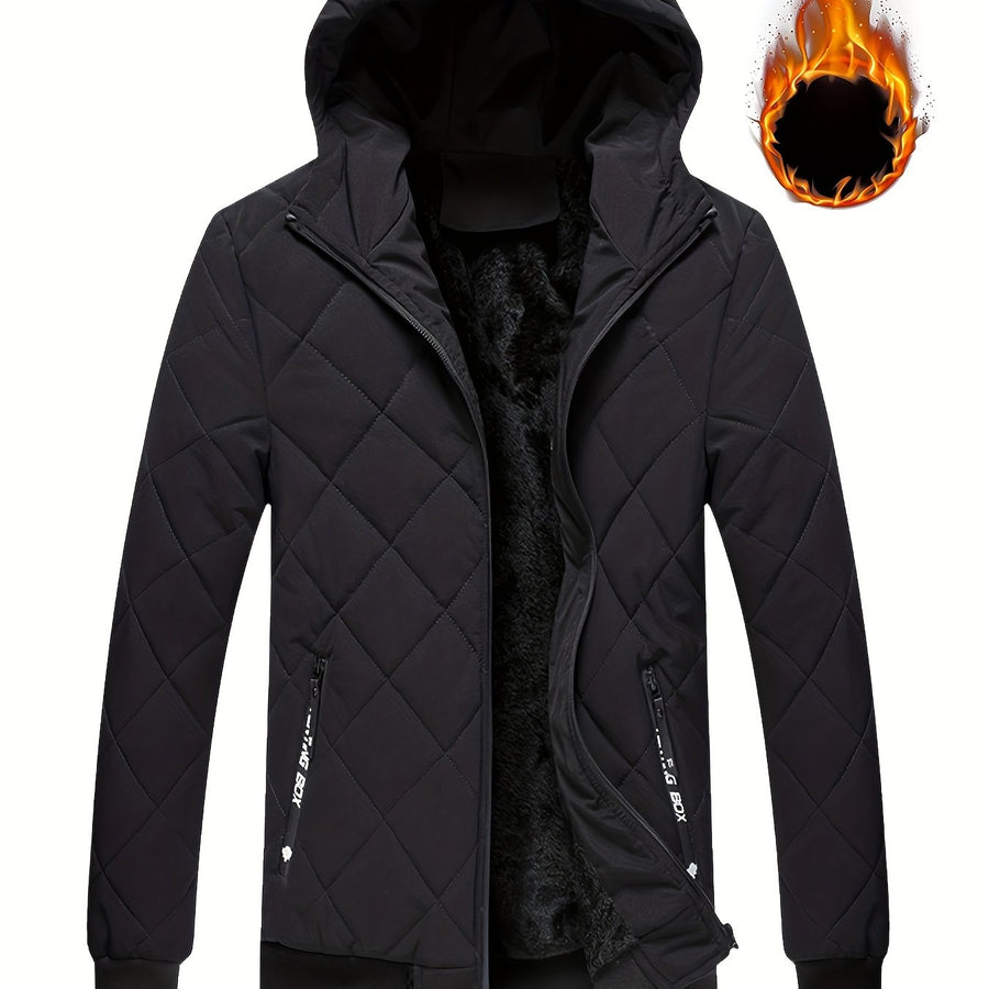 Veste matelassée, coupe-vent, à capuche, gris foncé, coloris 008 noir