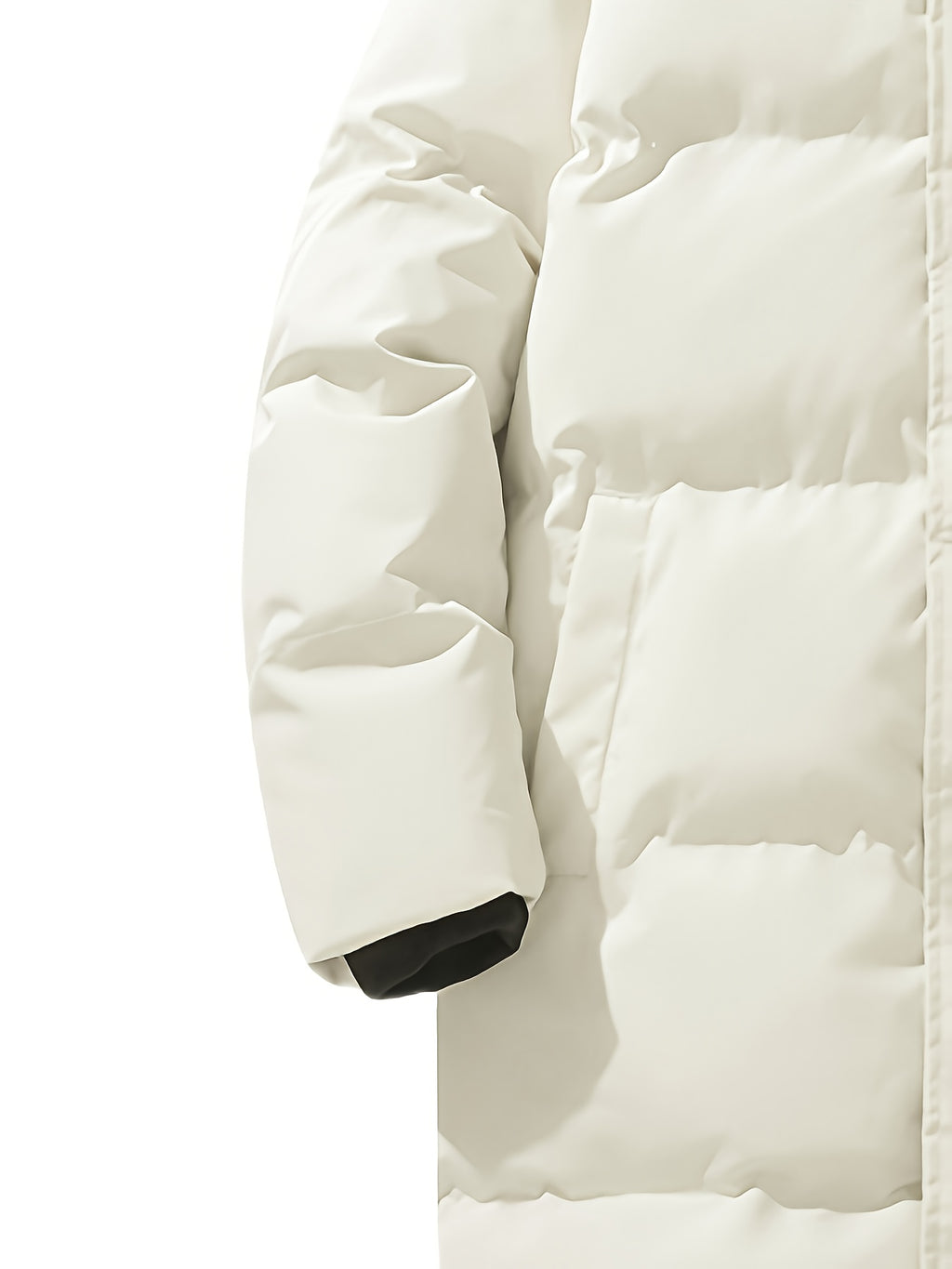 Manteau matelassé pour homme, à capuche, blanc ivoire