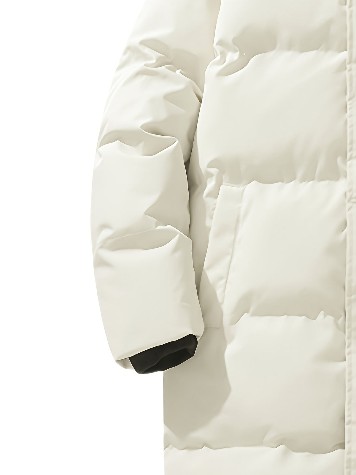 Manteau matelassé pour homme, à capuche, blanc ivoire