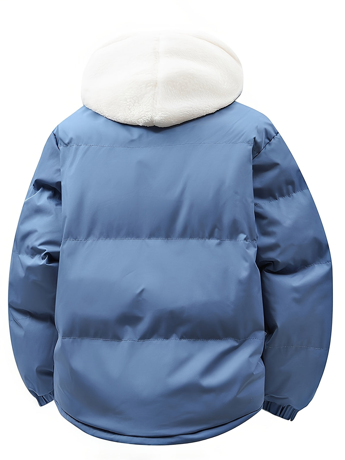 Veste en fausse fourrure pour homme, à capuche, blanc ivoire