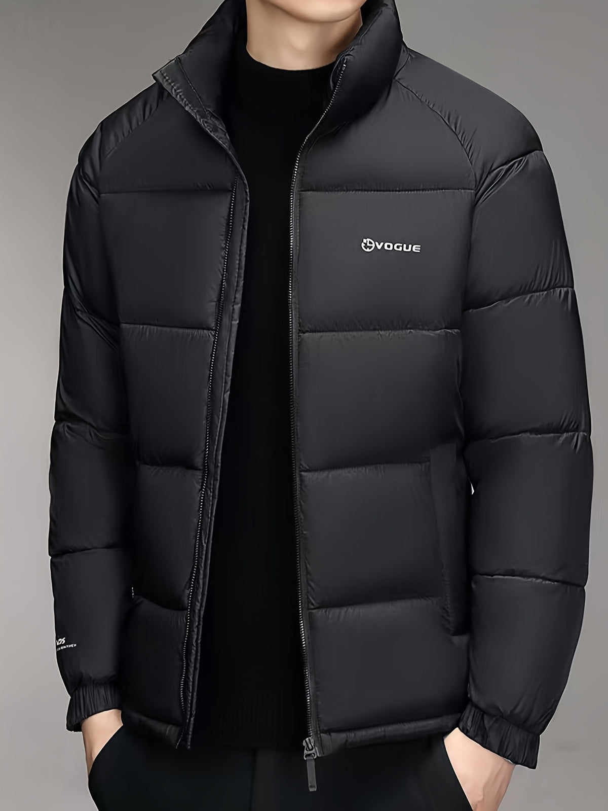 Manteau pour homme, à col montant, kaki