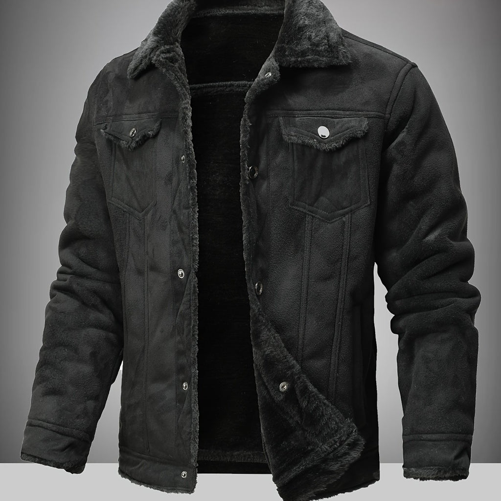 Veste, polaire, à revers, coloris noir