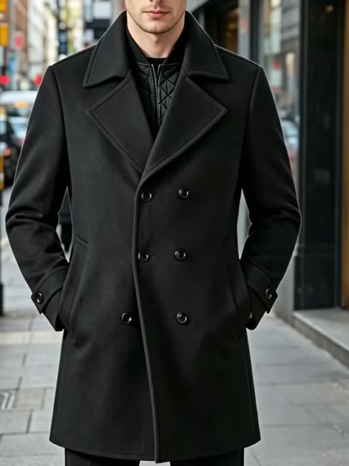 Trench pour homme, à revers, modele 2