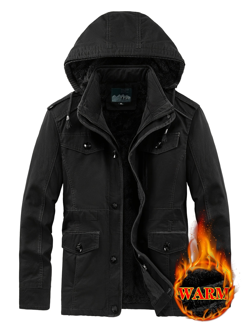 Veste pour homme, polaire, à capuche, vert océan