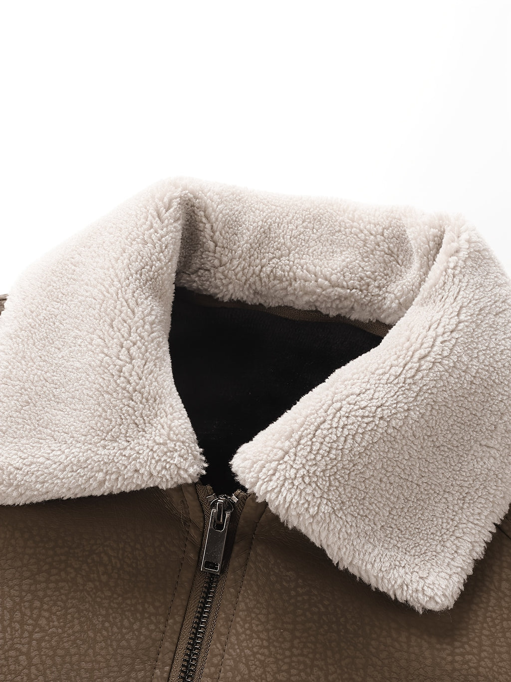Veste en cuir PU, coupe-vent, à revers, photo 23