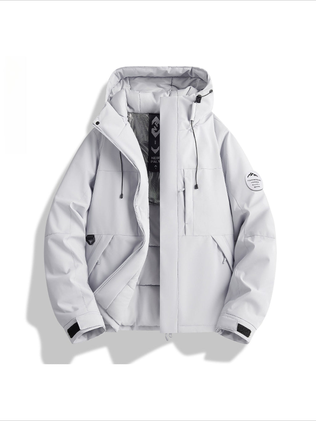 Manteau matelassé long pour homme, coupe-vent, à col montant