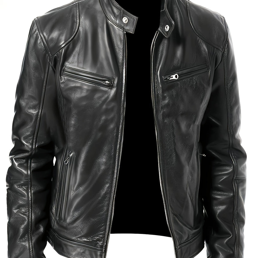 Veste long, à col montant, coloris noir