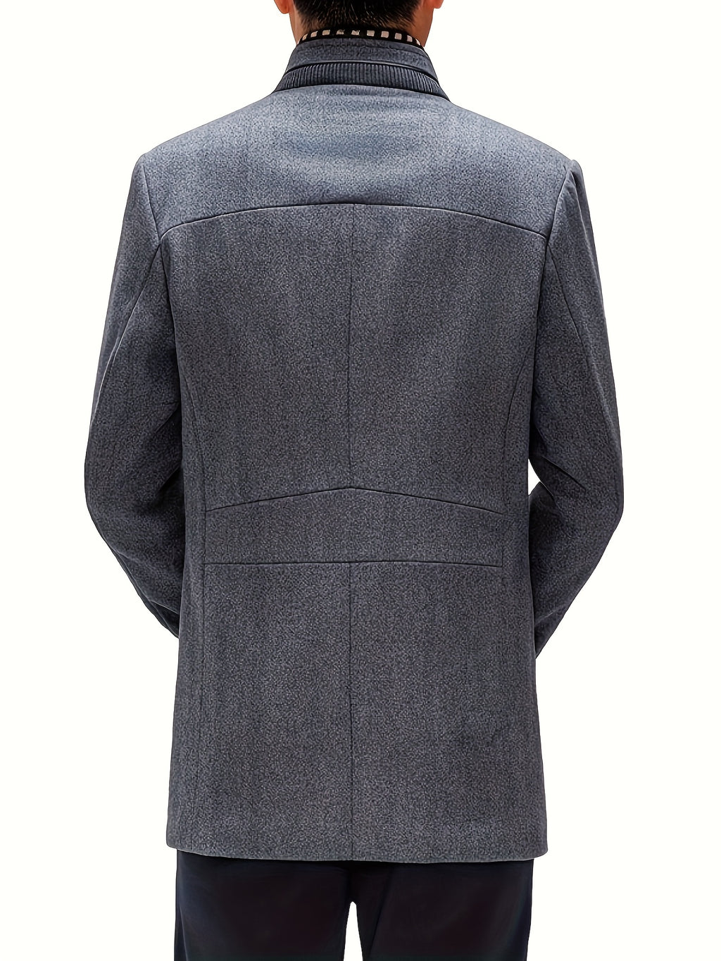 Manteau en tweed rembourré pour homme, 55 % laine, écharpe amovible