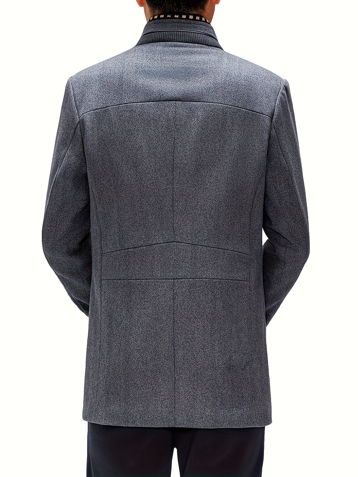 Manteau en tweed rembourré pour homme, 55 % laine, écharpe amovible