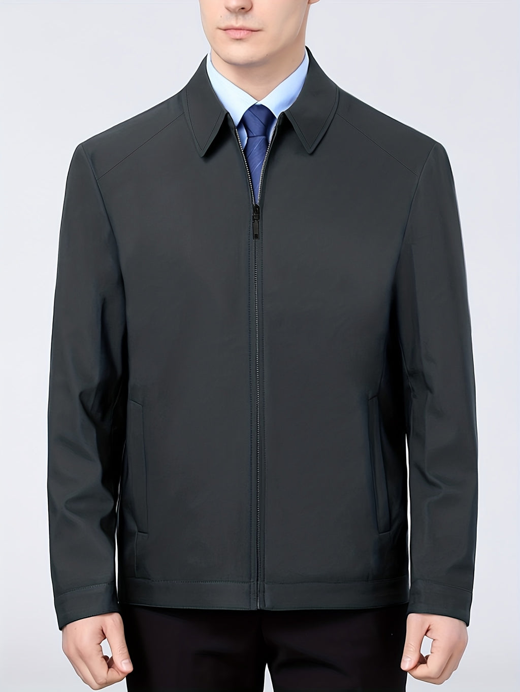 Veste, à revers, gris, photo 18