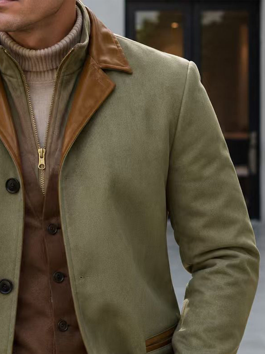 Manteau, tweed, à revers, bleu, photo 12