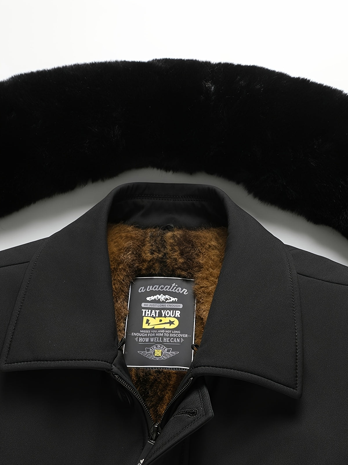 Parka en fausse fourrure pour homme, à capuche