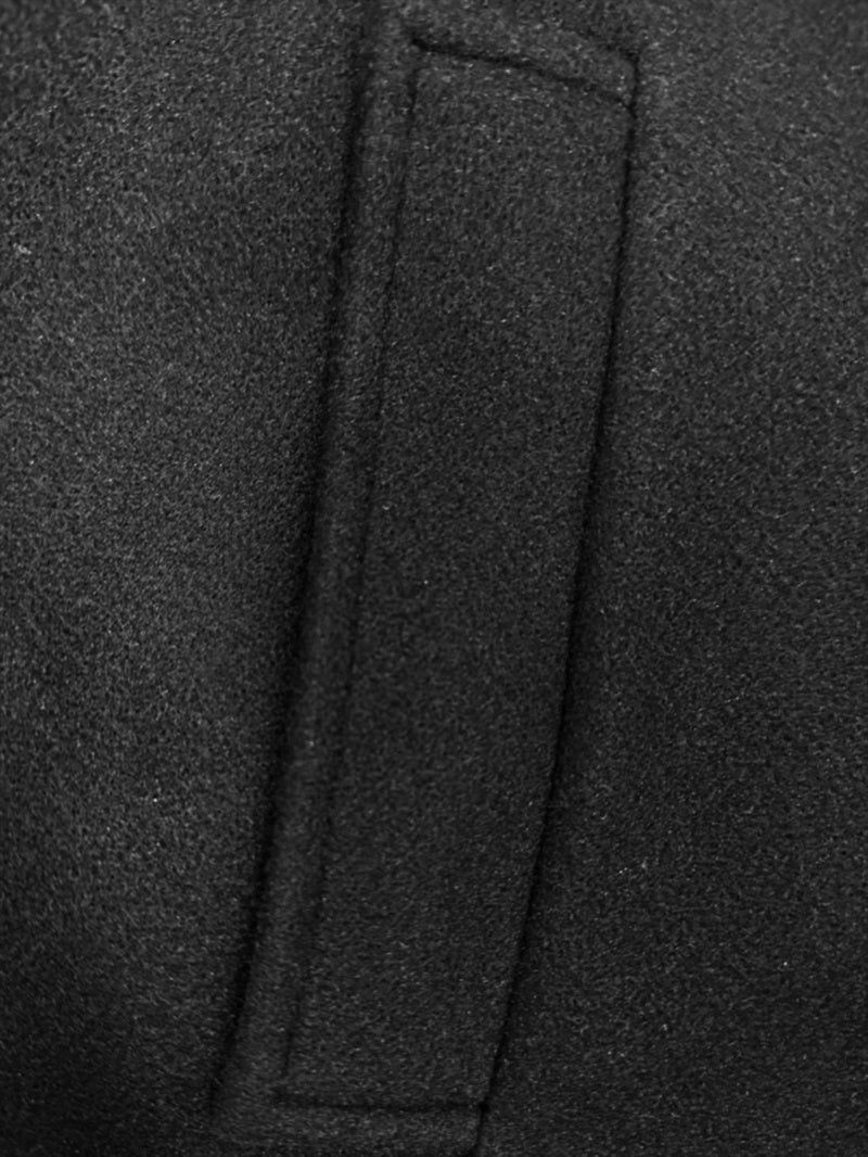 Manteau long, tweed, à revers, gris foncé, détail du vêtement