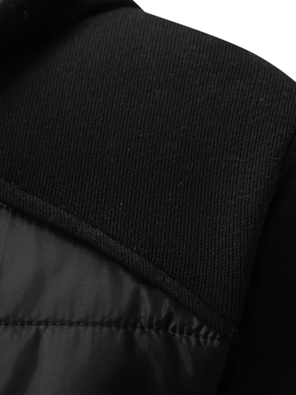 Manteau matelassé long pour homme, patchwork, à capuche