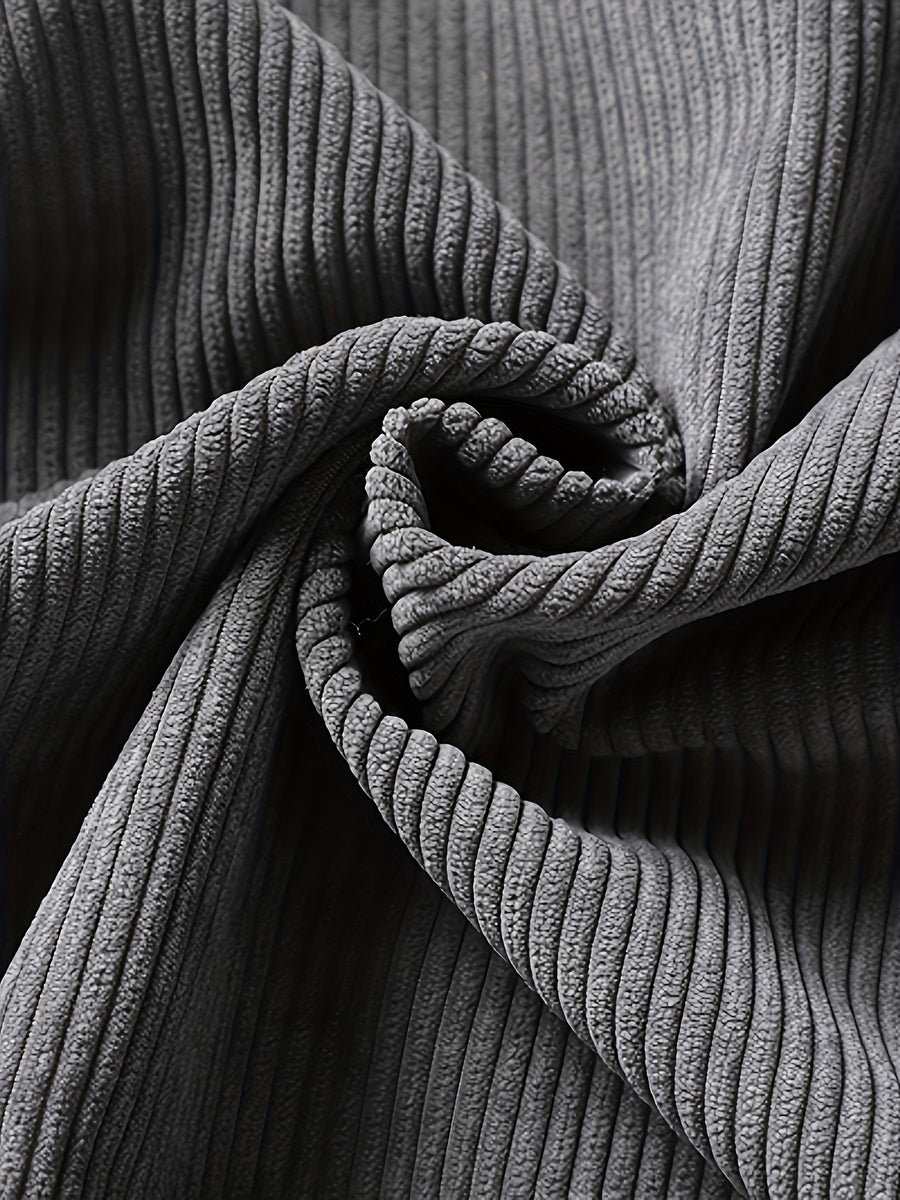 Veste, velours côtelé, à revers, gris, photo 12