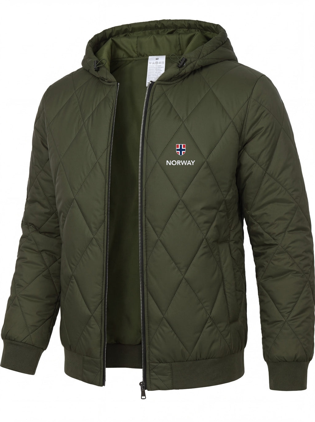 Veste pour homme, à carreaux, à capuche, vert tactique