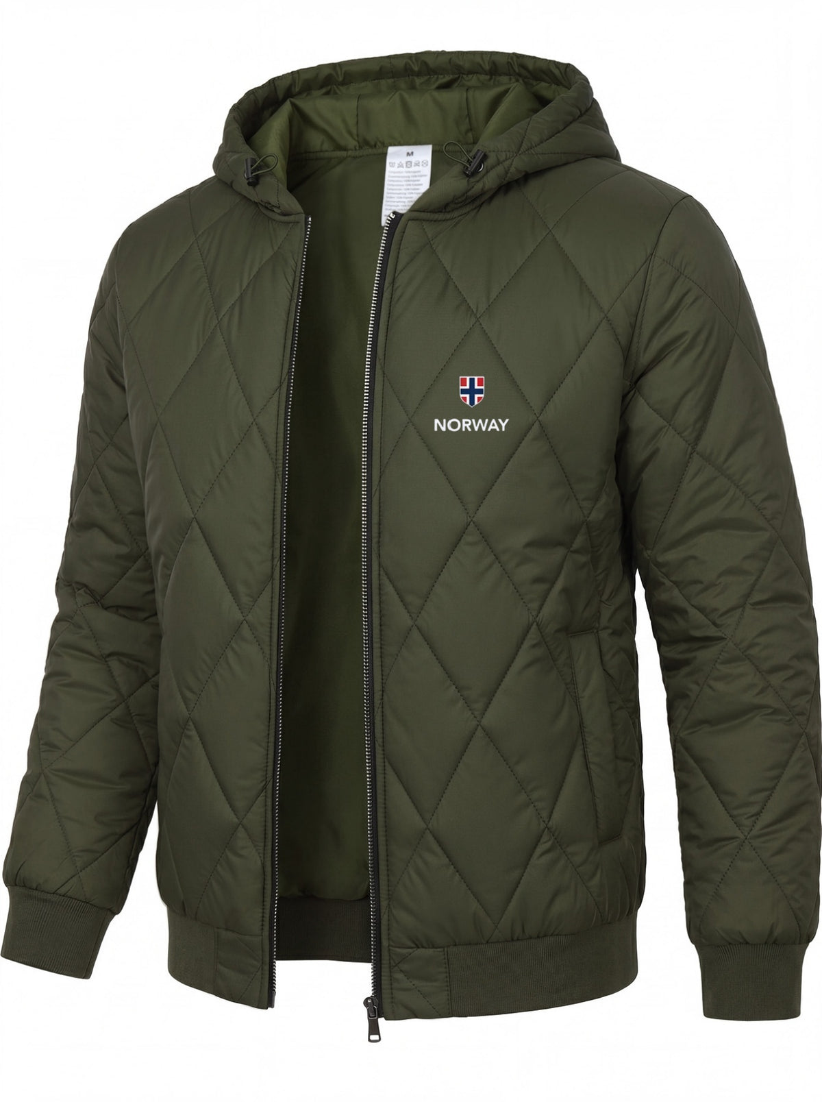 Veste pour homme, à carreaux, à capuche, vert tactique