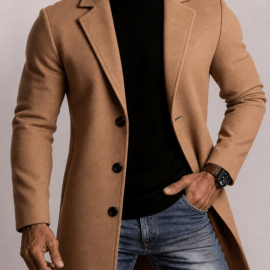 Manteau, à revers, vert fougère, coloris kaki, détail