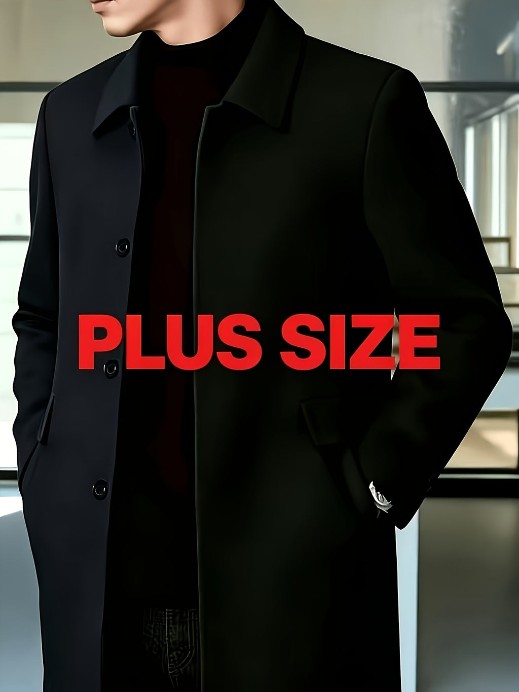 Veste pour homme, grandes tailles, à revers, gris foncé