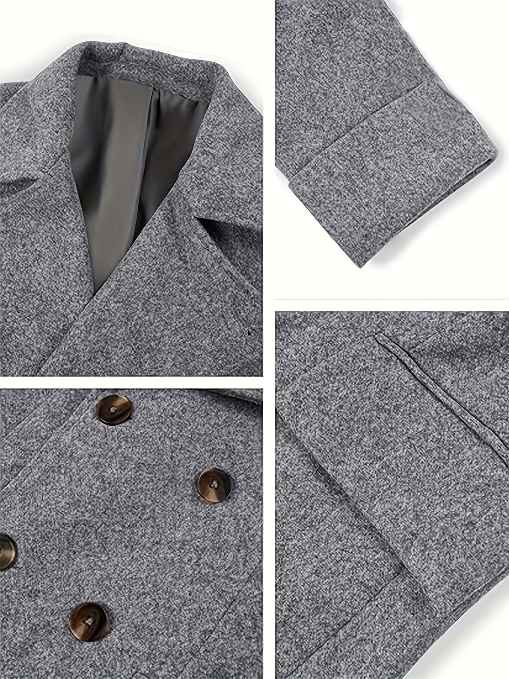 Manteau pour homme, à revers, brun jaunâtre