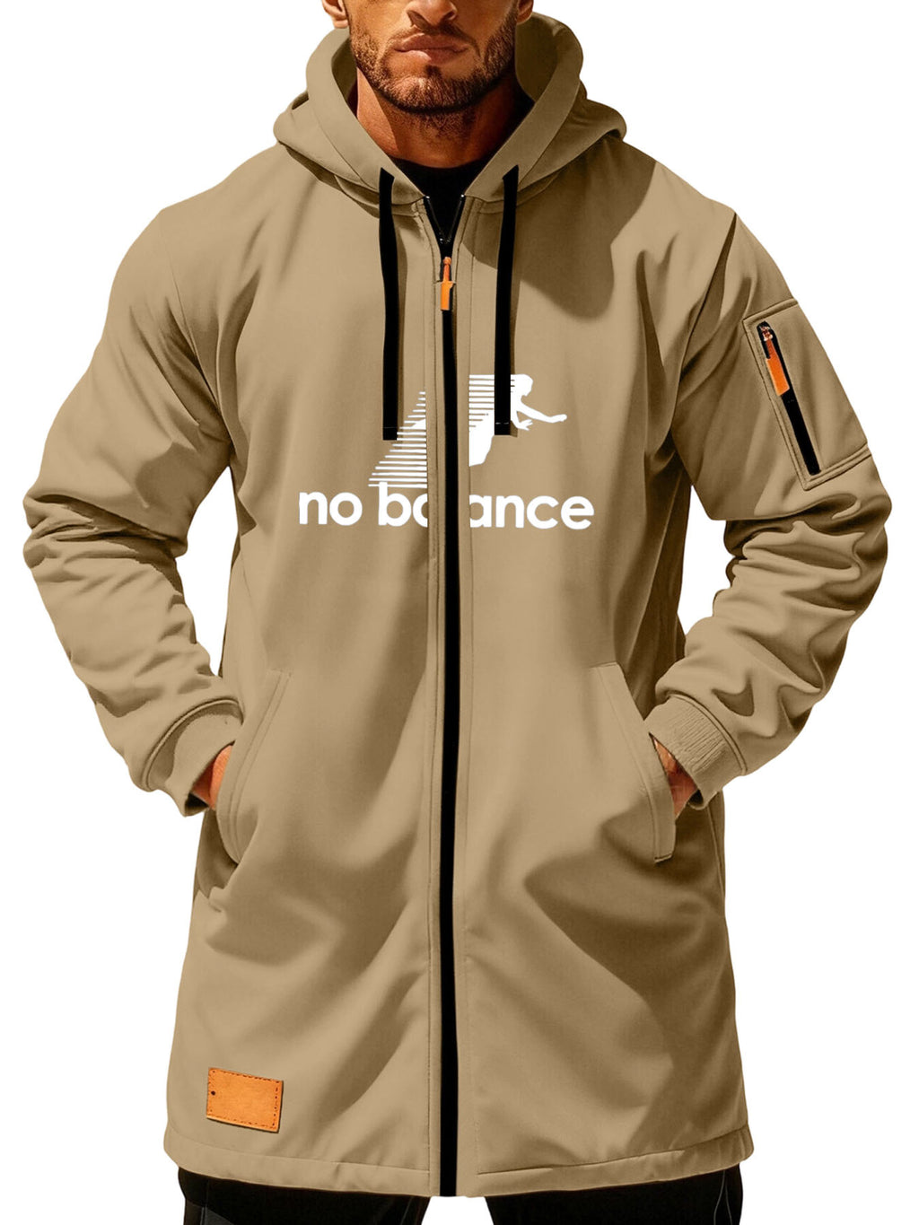 Trench pour homme, à capuche, kaki