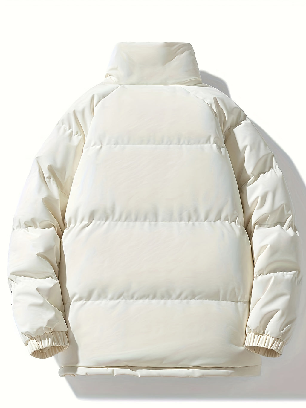 Manteau matelassé pour homme, à col montant, noir
