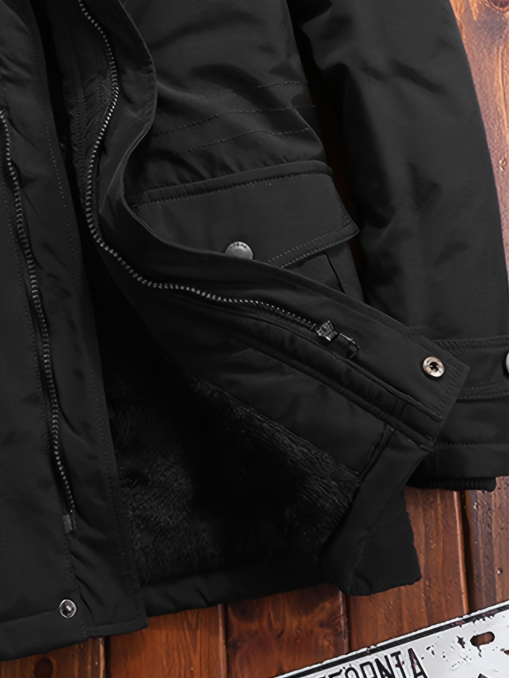Veste pour homme, polaire, à capuche, bleu foncé