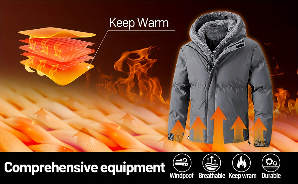 Veste matelassée pour homme, coupe-vent, à capuche, blanc