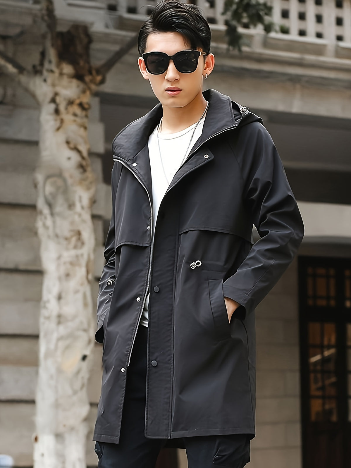Trench pour homme, à capuche, modele 2