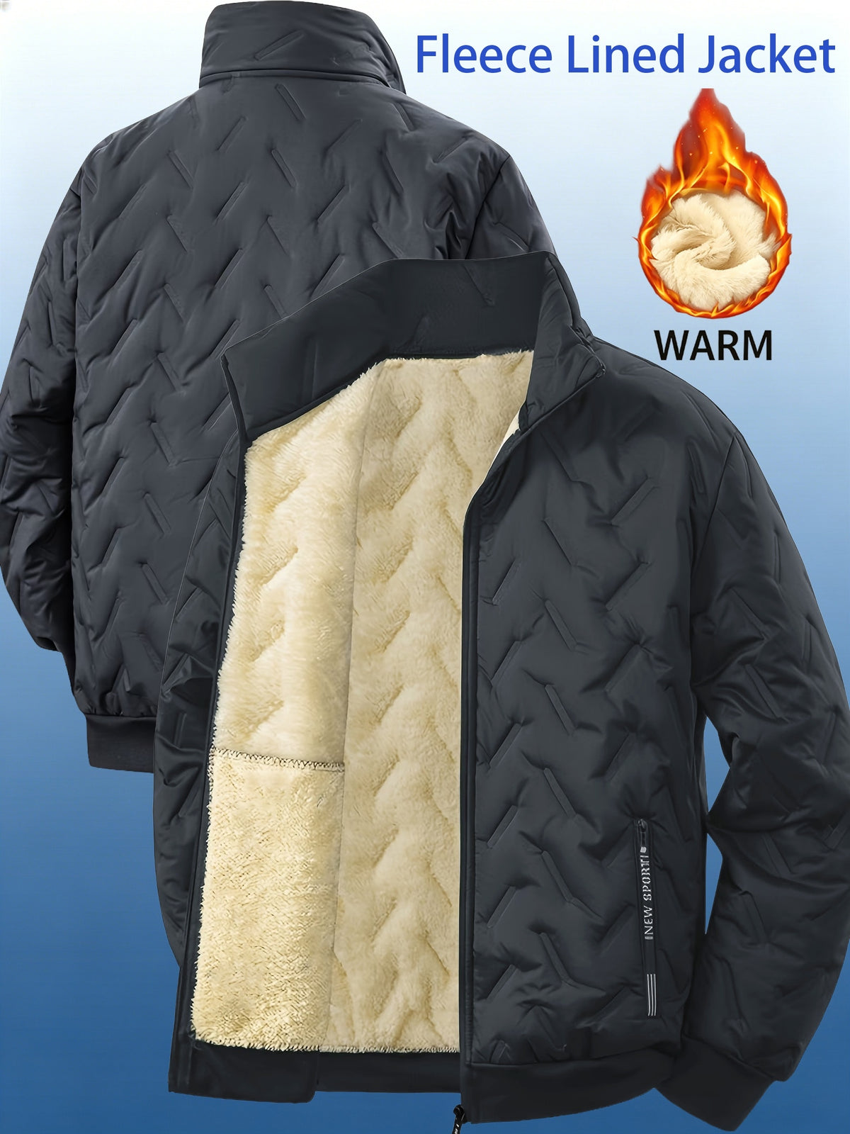 Veste pour homme, coupe-vent, à col montant, modele 3