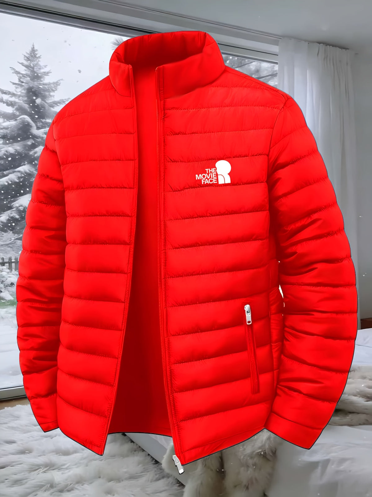 Veste pour homme, à col montant, gris