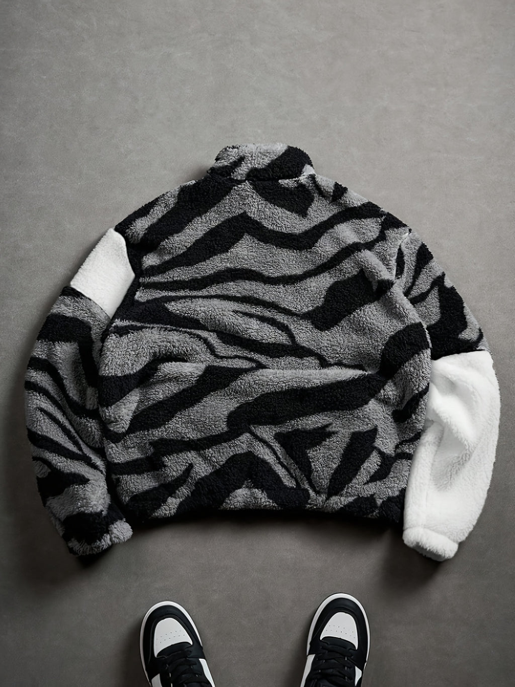Veste pour homme, polaire, noir et blanc