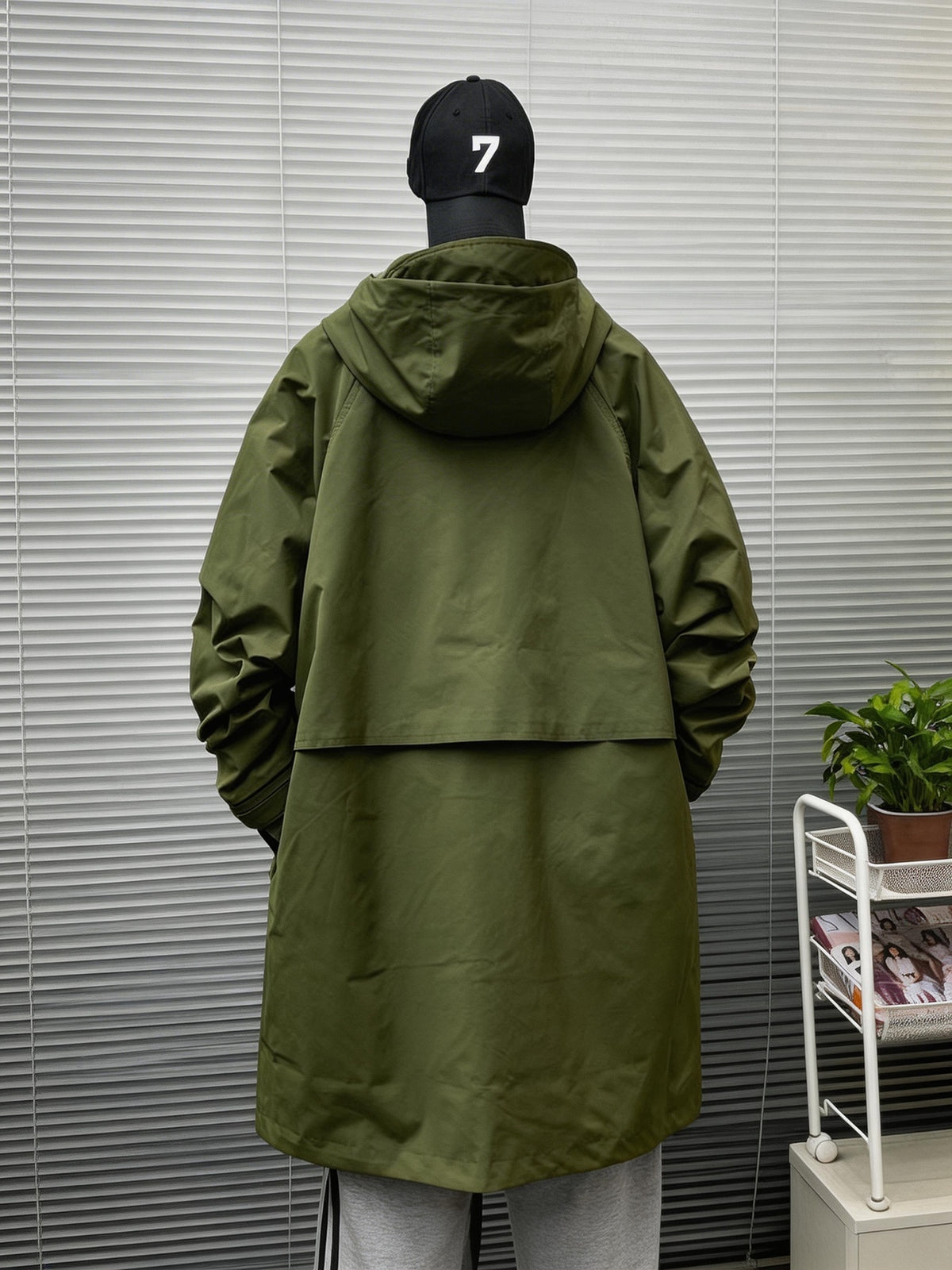 Veste pour homme, coupe-vent, à capuche, jaune